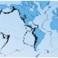 Epicentri di circa 30 000 terremoti registrati in un decennio (Servizio Geodetico Costiero degli Stati Uniti d’America).