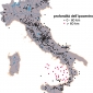 Distribuzione degli epicentri dei terremoti con intensità superiore al grado IV-V MCS, avvenuti in Italia dall’inizio del secolo al 1980.