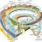 Questa lunga spirale rappresenta il tempo trascorso dall’origine del nostro pianeta ad oggi, e permette di avere un’idea della distribuzione nel tempo di alcuni dei principali avvenimenti che hanno caratterizzato la storia della Terra.